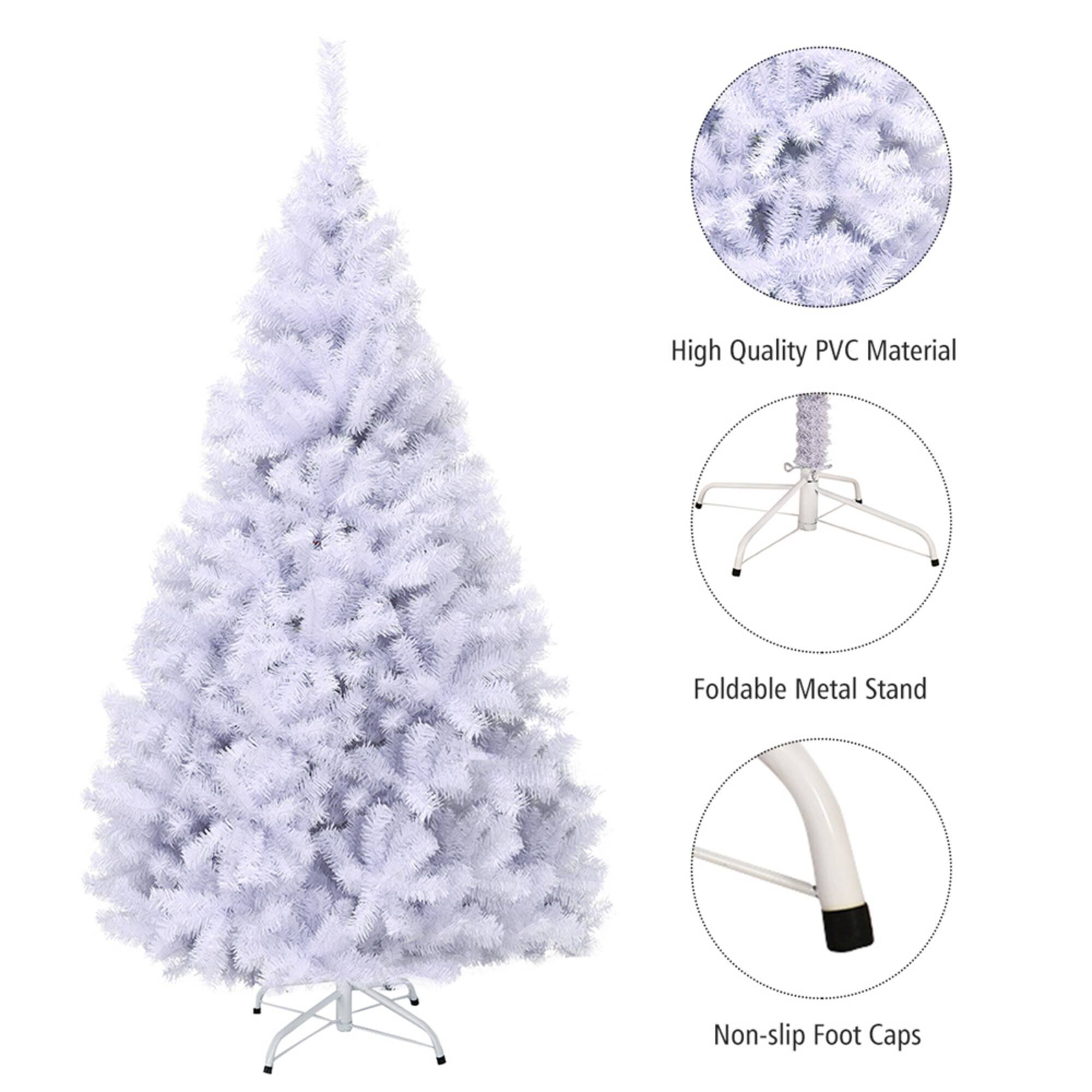 Costway 7.5ft. Unlit White Pine Artificial Christmas Tree
